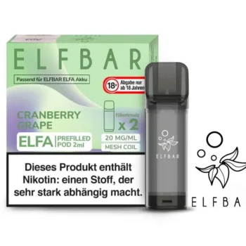 Elf Bar Elfa Cranberry Grape Pods 2x 600 Züge