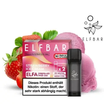 Elf Bar Elfa Strawberry Ice Cream Pods 2x 600 Züge